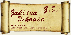 Žaklina Diković vizit kartica